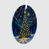 Weihnachtsbaumkugel 2025 – Winterliche Nachtbaum 2 Ornament (Vorderseite)