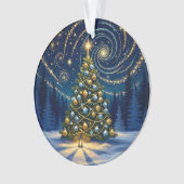 Weihnachtsbaumkugel 2025 – Winterliche Nachtbaum 2 Ornament (Vorderseite)