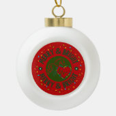 Weihnachtsbaumkugel Fröhlich & Hell  Keramik Kugel-Ornament (Vorderseite)