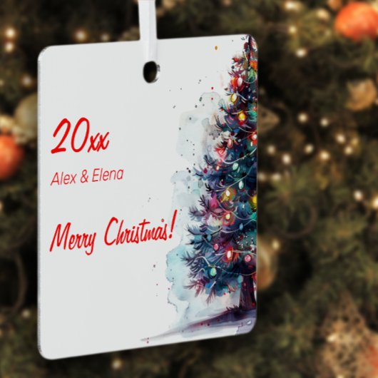 Weihnachtsbaumkugel Schnee Metal Square Ornament