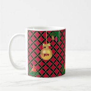 Weihnachtsbaumkugel, Vogel, Pinienzapfen auf Schwa Kaffeetasse