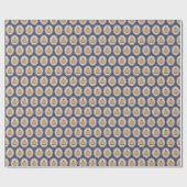 Weihnachtsbaumkugeln Blau Und Gold Geschenkpapier (Flach)