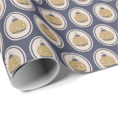 Weihnachtsbaumkugeln Blau Und Gold Geschenkpapier (Rolleneckpunkt)