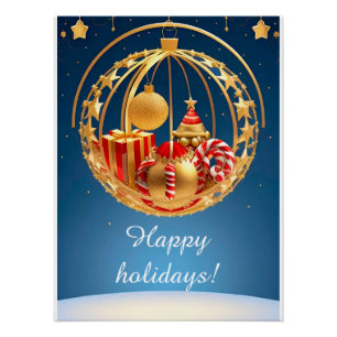Weihnachtsbaumkugeln mit Geschenken Poster