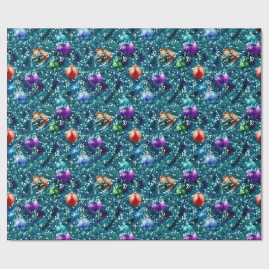 Weihnachtsbaumkugeln Muster Geschenkpapier (Flach)