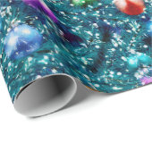 Weihnachtsbaumkugeln Muster Geschenkpapier (Rolleneckpunkt)