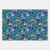 Weihnachtsbaumkugeln Muster Geschenkpapier Set (Vorderseite 2)