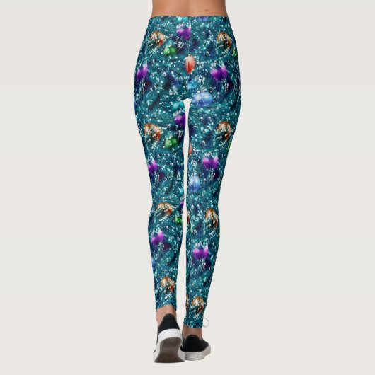 Weihnachtsbaumkugeln Muster Leggings (Rückseite)