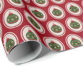 Weihnachtsbaumkugeln Rot Und Grün Geschenkpapier (Rolleneckpunkt)