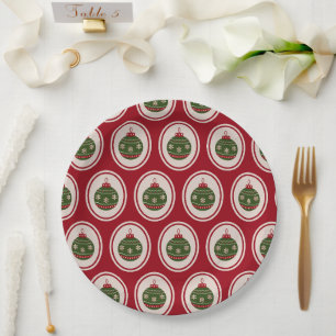 Weihnachtsbaumkugeln Rot Und Grün Pappteller