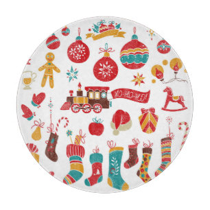 Weihnachtsbaumkugeln: Schneebedeckte Vintage-Kolle Schneidebrett