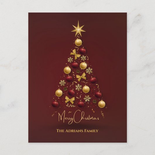 Weihnachtsbaumkugeln strahlen Lichter Feiertagspostkarte (Vorderseite)