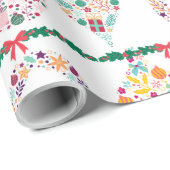 Weihnachtsbaumkugeln und Girlande Geschenkpapier (Rolleneckpunkt)