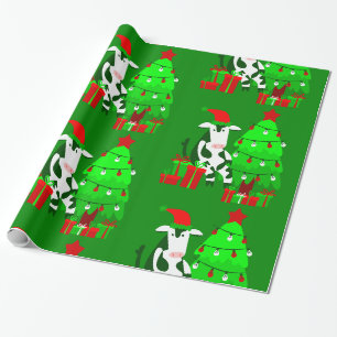 Weihnachtsbaumkuh Geschenkpapier