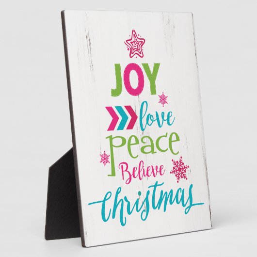 Weihnachtsbaumkunst - Joy Liebe Friedensglaube Fotoplatte (Seite)