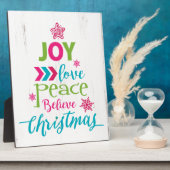 Weihnachtsbaumkunst - Joy Liebe Friedensglaube Fotoplatte (Seite)