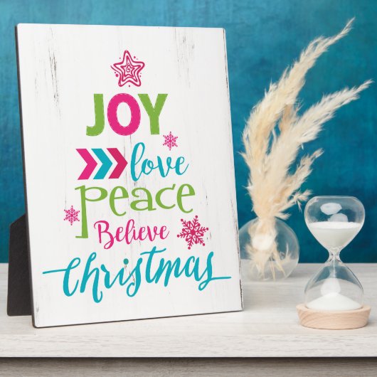 Weihnachtsbaumkunst - Joy Liebe Friedensglaube Fotoplatte (Seite)