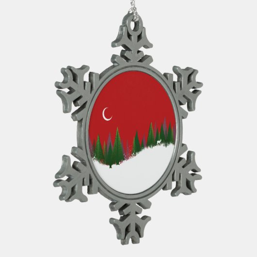 Weihnachtsbaumkunst Schneeflocken Zinn-Ornament (Links)