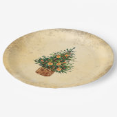 Weihnachtsbaumland Traditionell einfach Pappteller (Schrägansicht)