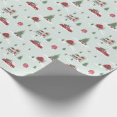 Weihnachtsbaumlandschaft Mongram Geschenkpapier (Ecke)