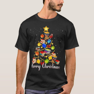 Weihnachtsbaumlehrer Liebe lesen Bücher Librari T-Shirt
