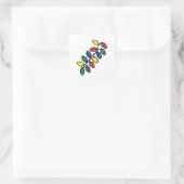 Weihnachtsbaumleuchten 50 quadratischer aufkleber (Tasche)