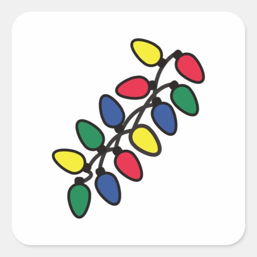 Weihnachtsbaumleuchten 50 quadratischer aufkleber (Vorderseite)