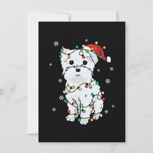 Weihnachtsbaumleuchten auf schwarz feiertagskarte (Vorderseite)