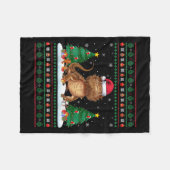 Weihnachtsbaumleuchten Bartagame Santa Ugly Xm Fleecedecke (Vorderseite (Horizontal))