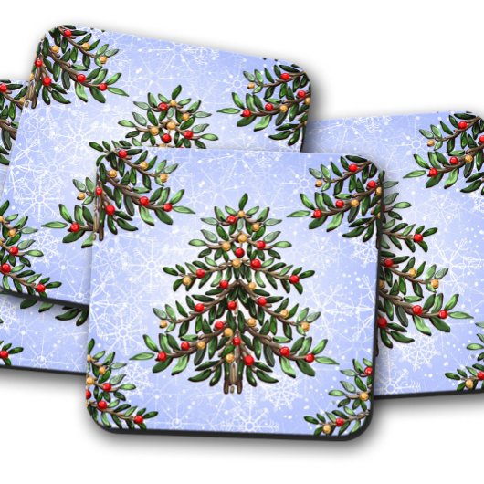 Weihnachtsbaumleuchten | Christmas Cork Untersetze Getränkeuntersetzer