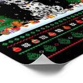 Weihnachtsbaumleuchten Dalmatiner Dog Santa Ugly X Poster (Ecke)