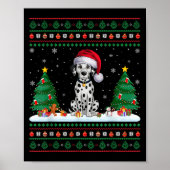 Weihnachtsbaumleuchten Dalmatiner Dog Santa Ugly X Poster (Vorne)