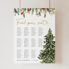 Weihnachtsbaumleuchten Hochzeitstich-Chart-Poster Poster