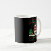 Weihnachtsbaumleuchten Kuh Santa Ugly Xmas Sweater Kaffeetasse (VorderseiteRechts)