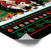 Weihnachtsbaumleuchten Kuh Santa Ugly Xmas Sweater Poster (Ecke)