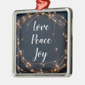 Weihnachtsbaumleuchten | Liebe Peace Joy Custom Te Ornament Aus Metall (Links)