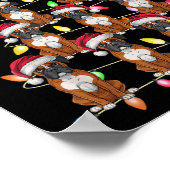 Weihnachtsbaumleuchten Männer Santa Boxer Dog Xm Poster (Ecke)