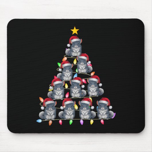 Weihnachtsbaumleuchten Männer Santa Chinchilla X Mousepad (Vorne)