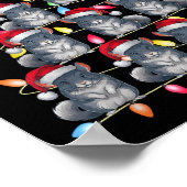 Weihnachtsbaumleuchten Männer Santa Chinchilla X Poster (Ecke)