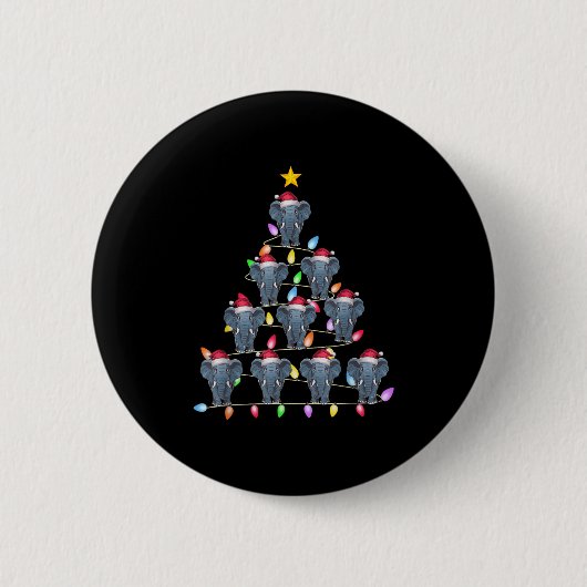 Weihnachtsbaumleuchten Männer Santa Elephant Xma Button (Vorderseite)