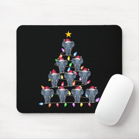 Weihnachtsbaumleuchten Männer Santa Elephant Xma Mousepad (Mit Mouse)