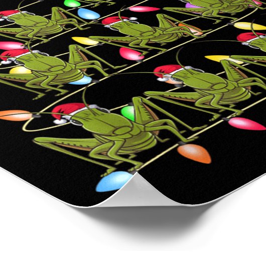 Weihnachtsbaumleuchten Männer Santa Grhopper Xma Poster (Ecke)