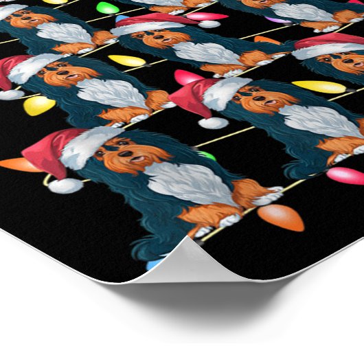 Weihnachtsbaumleuchten Männer Santa Havanese Hund Poster (Ecke)