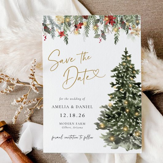 Weihnachtsbaumleuchten Save the Date Einladung