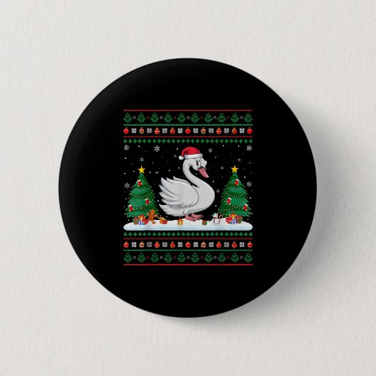 Weihnachtsbaumleuchten Schwäne Weihnachtsfeiertage Button (Vorderseite)
