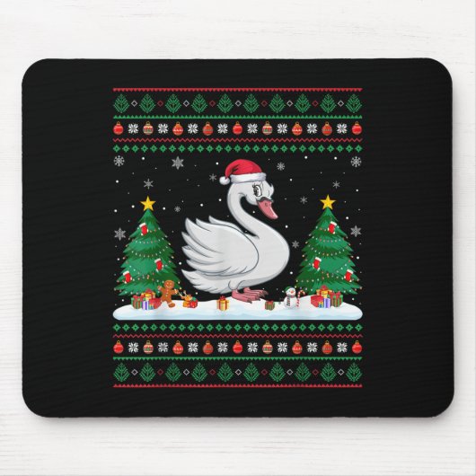 Weihnachtsbaumleuchten Schwäne Weihnachtsfeiertage Mousepad (Vorne)