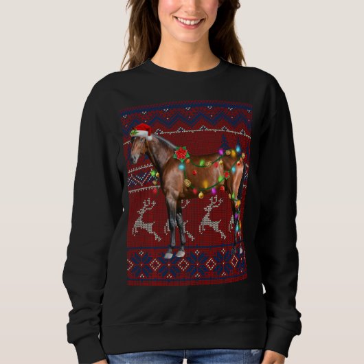 Weihnachtsbaumleuchten Ugly Sweater Paj Sweatshirt (Vorderseite)