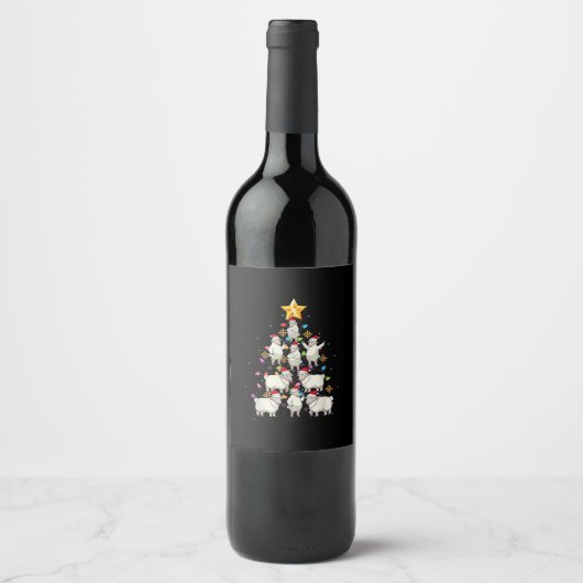 Weihnachtsbaumleuchten Weihnachtsgeschenk Weinetikett (Vorderseite)