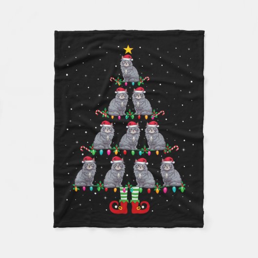 Weihnachtsbaumleuchten Weihnachtsmannmütze Elf Mai Fleecedecke (Vorderseite)