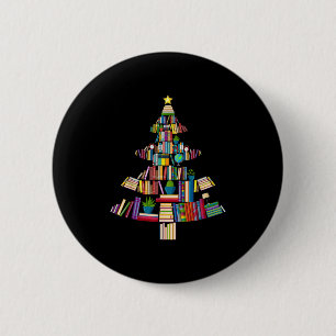 Weihnachtsbaumlichter Buch Buchliebhaber Bibliothe Button